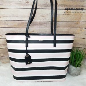 Kate Spade Janie celebration stripe tote Black